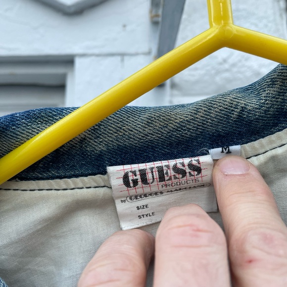 Vintage Guess Marciano Back To The Future Guess 2 Tone Denim Jean Jacket - Picture 2 of 4